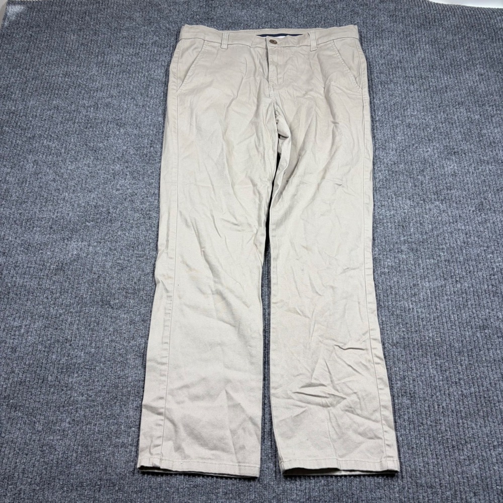 IZOD Approved Schoolwear Khaki Chino Pants Girls Size 14 Husky Beige Cotton